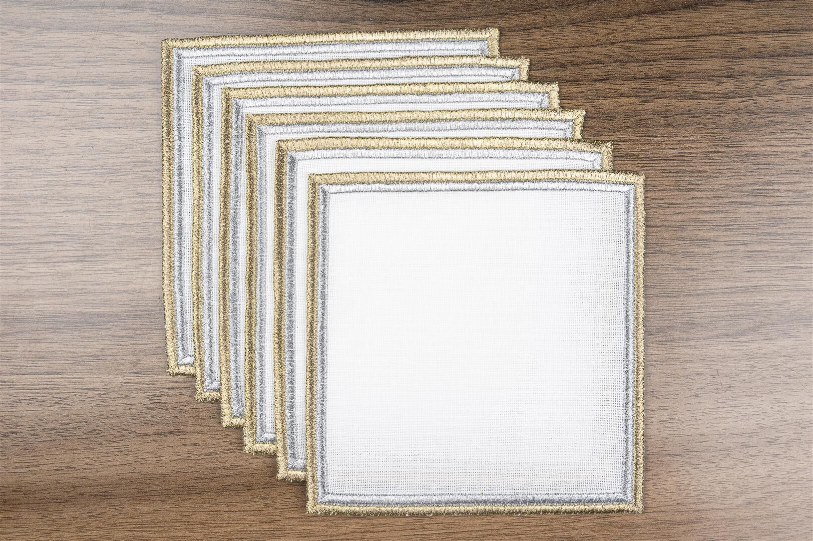 Celine Gümüş Altın Bardak Altı 6lı 16cm