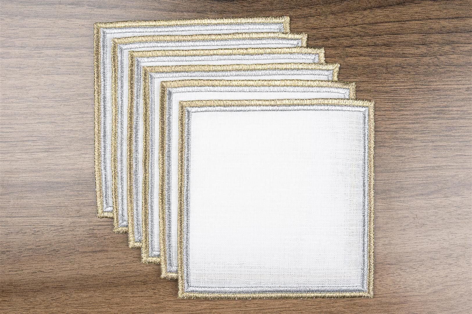 Celine Gümüş Altın Bardak Altı 6lı 16cm