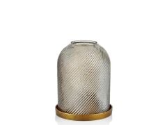 Ribbed Bronz Küçük Hurricane 24x24x30 Cm