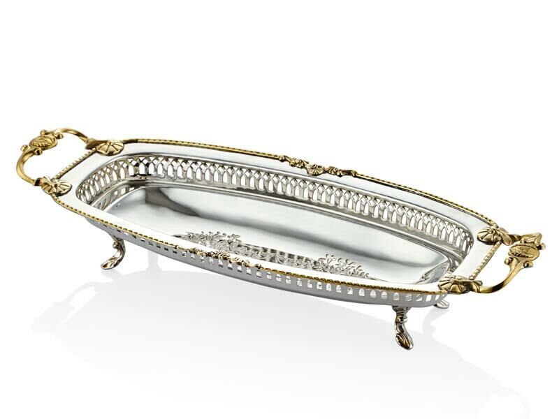 Flamboyant Kulplu Gümüş Gold Gondol 53x21x10 Cm