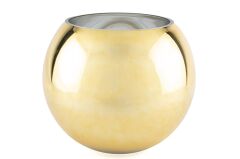 Gold Yuvarlak Cam Vazo 25cm