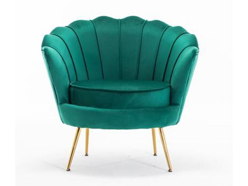 Natalia Yeşil Kadife Gold Ayaklı Koltuk 84x76x76,5 Cm