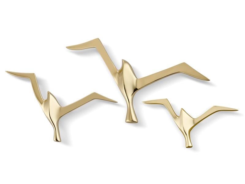 3 Lu Kuşlar Gold Dekoratif Büyük 22x14 Cm