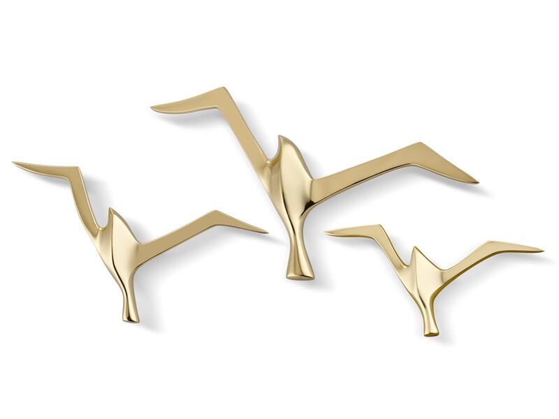 3 Lu Kuşlar Gold Dekoratif Büyük 22x14 Cm