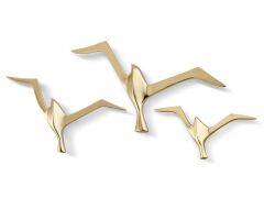 3 Lu Kuşlar Gold Dekoratif Büyük 22x14 Cm