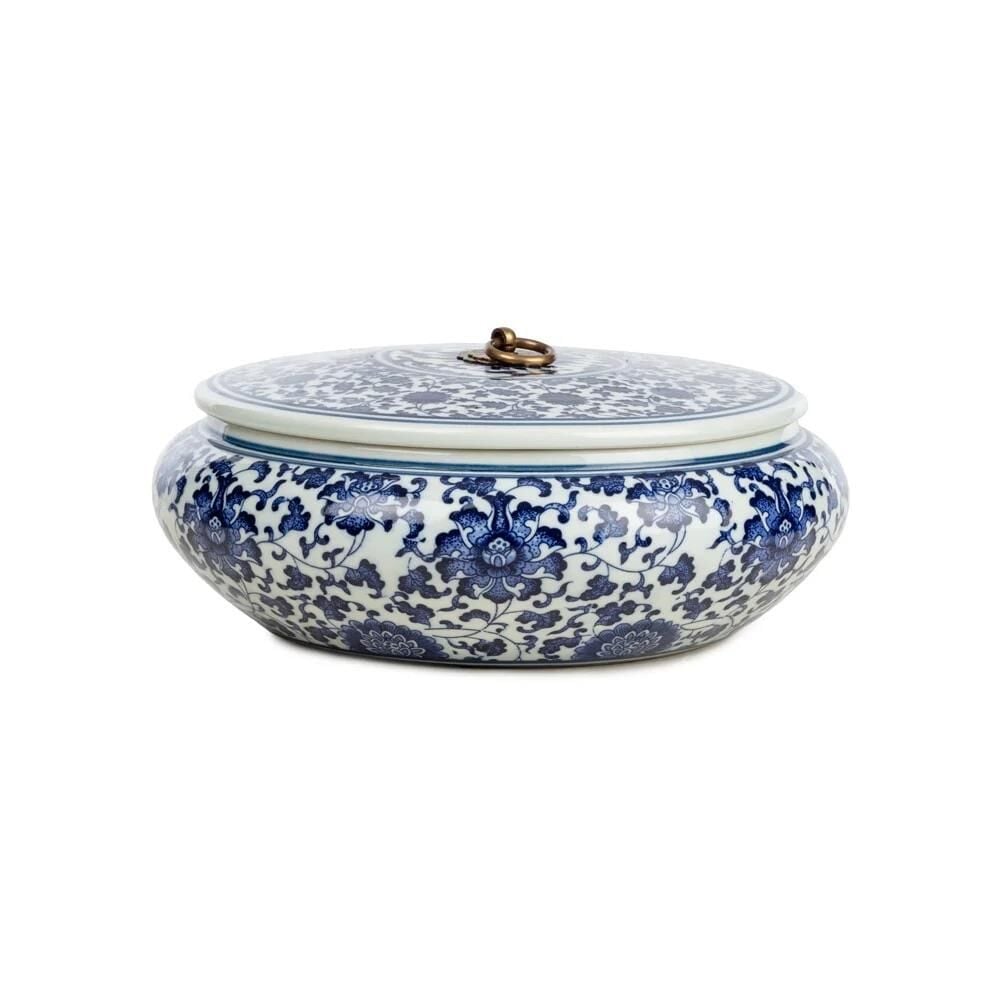 Blue Blanc Kapaklı Yayvan Kase Büyük 22x8 cm