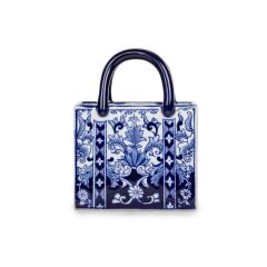 Blue Blanc Köşeli Çanta Vazo 25 cm