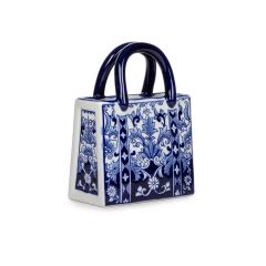 Blue Blanc Köşeli Çanta Vazo 25 cm