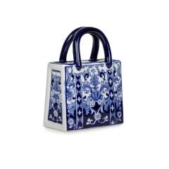 Blue Blanc Köşeli Çanta Vazo 25 cm