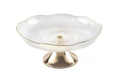 Gold Ayaklı Cam Servis 23x10cm