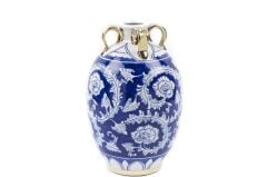 Bleu Blanc Gold Seramik Vazo 32 Cm