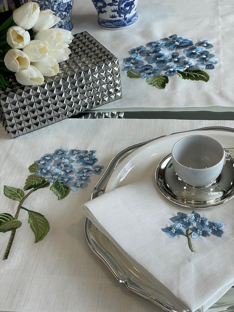 Mavi Ortanca Amerikan Servis 36x47 cm