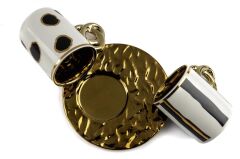 Lalin Siyah Beyaz Gold 2li Asorti 6lı Kahve Fincanı Seti 90cc