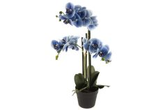 Mavi 3lü Yapay Orkide 70cm
