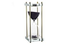 Clear Gold Siyahlı Cam Kum Saati 10x10x26cm