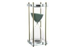 Clear Gold Turkuaz Cam Kum Saati 10x10x26cm