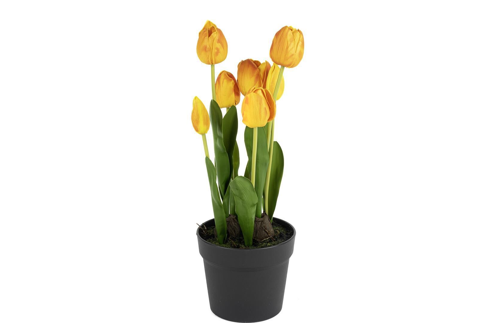 Turuncu 7li Yapay Lale 45cm
