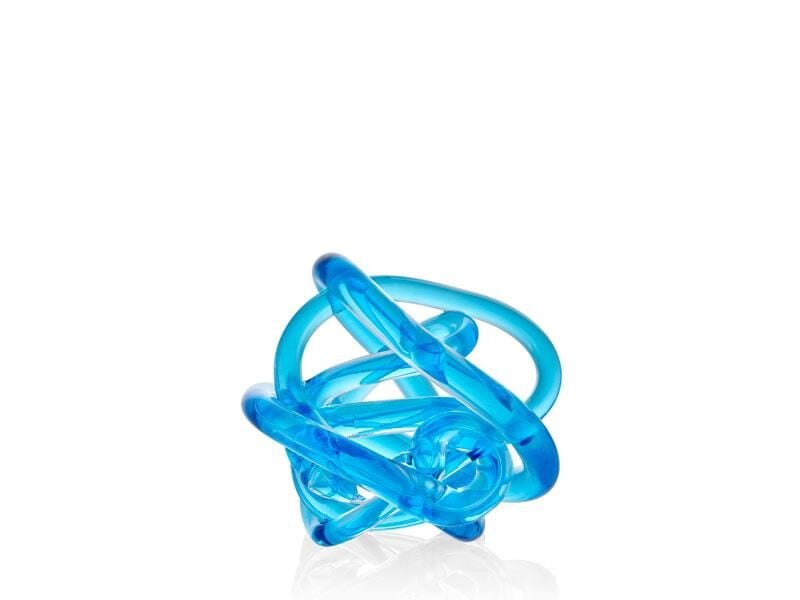 Glass Medium Blue Ball Düğüm 13 Cm