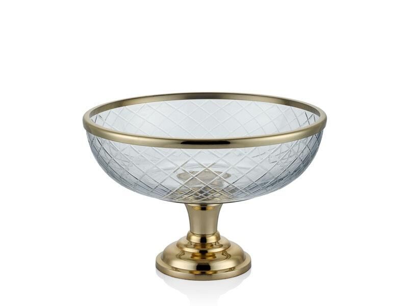 Dc Ayaklı Yuvarlak Meyvelik Gold 34x34x22 Cm