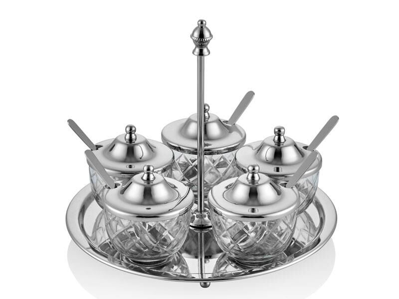 Dc Baharatlık Gümüş 5lı Set 23x23x19 Cm