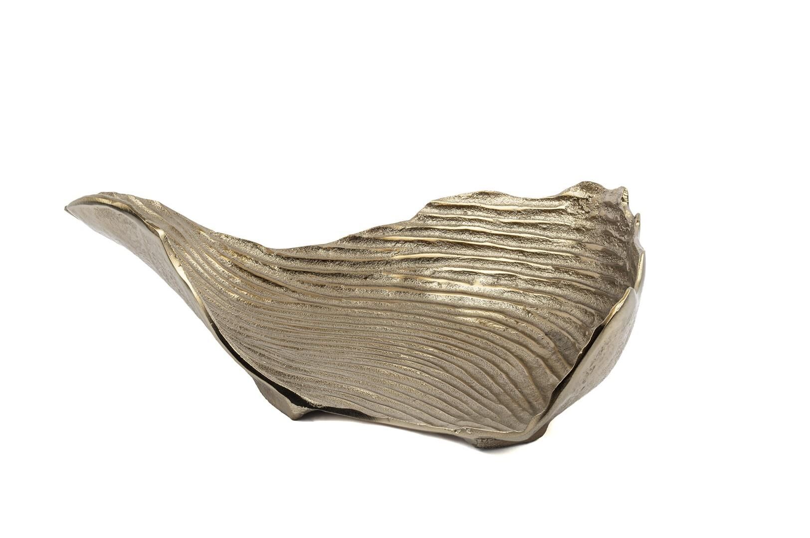 Antik Bronz Dekoratif Yaprak Tabak 51x30x13cm