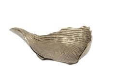 Antik Bronz Dekoratif Yaprak Tabak 51x30x13cm
