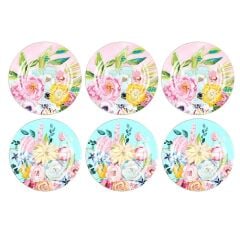 Peony Bone 6lı 27cm Servis Tabağı Seti