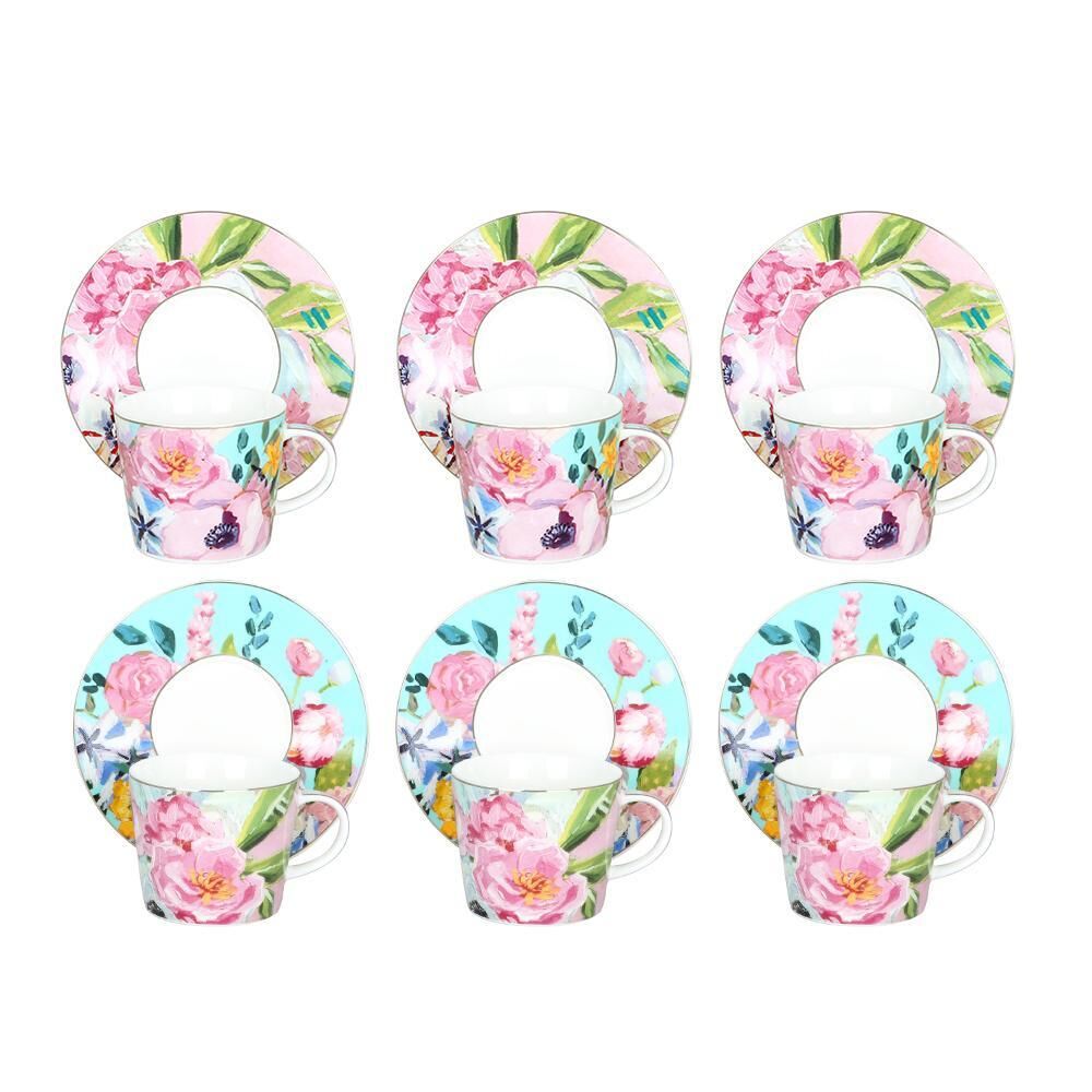 Peony Bone 6lı Çay Fincanı Seti