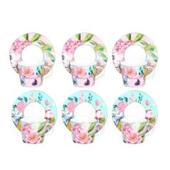 Peony Bone 6lı Çay Fincanı Seti