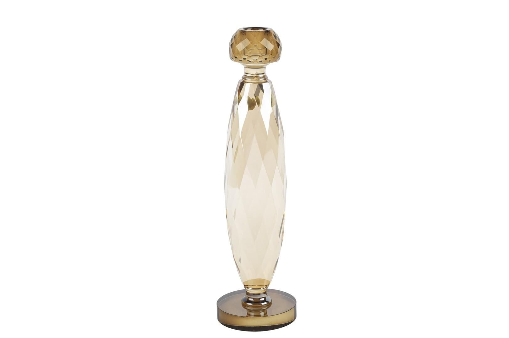 Şampanya Amber Kristal Şamdan 8x29cm