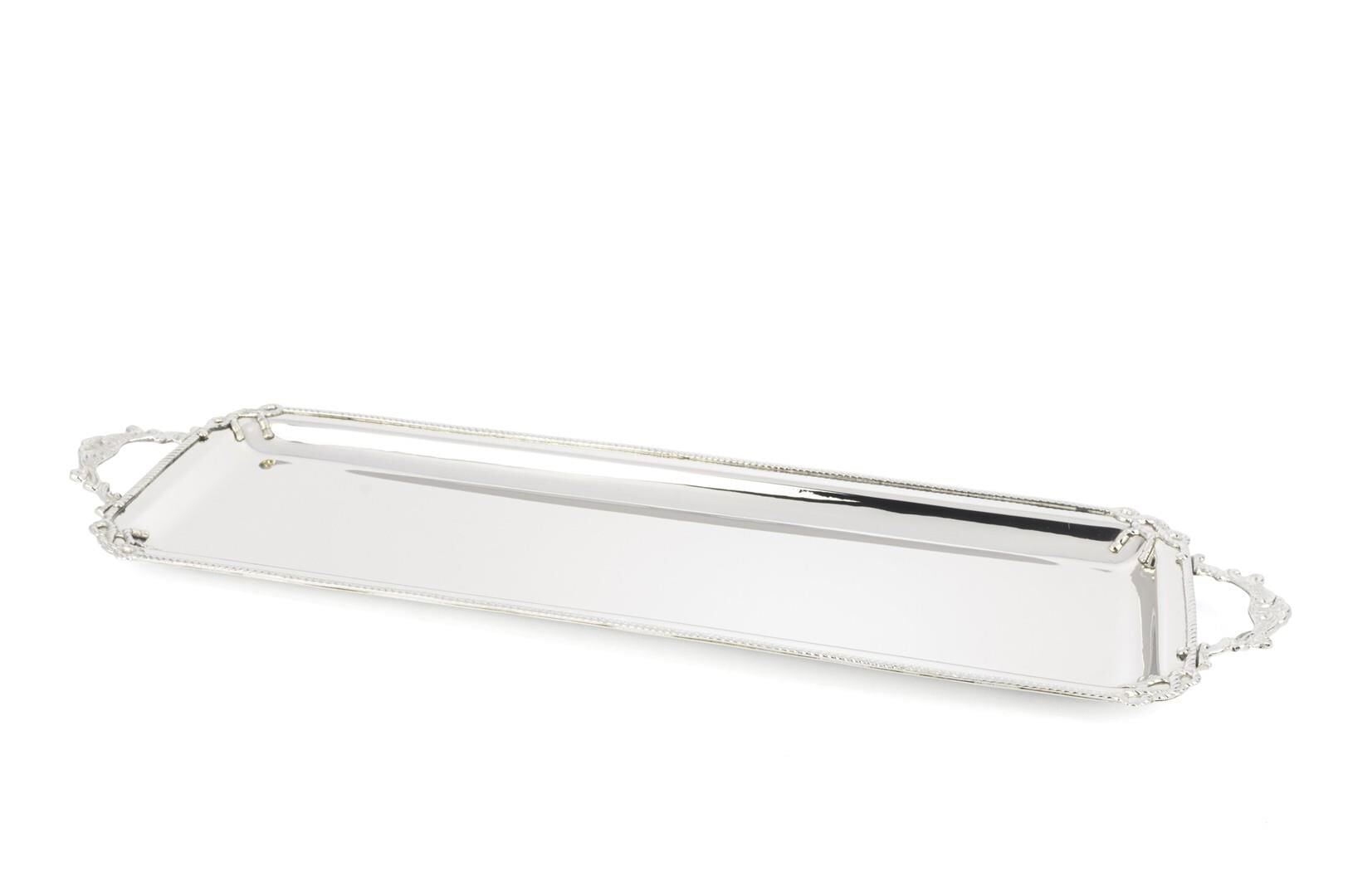 Silver Fiyonklu Uzun Tepsi 65x19x3cm