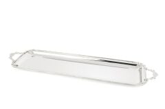 Silver Fiyonklu Uzun Tepsi 65x19x3cm