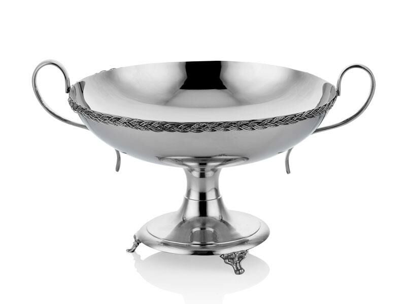 Halatlı Kulplu Kâse 40x31x26,5 Cm Full Nickel