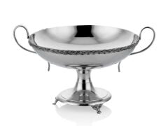 Halatlı Kulplu Kâse 40x31x26,5 Cm Full Nickel