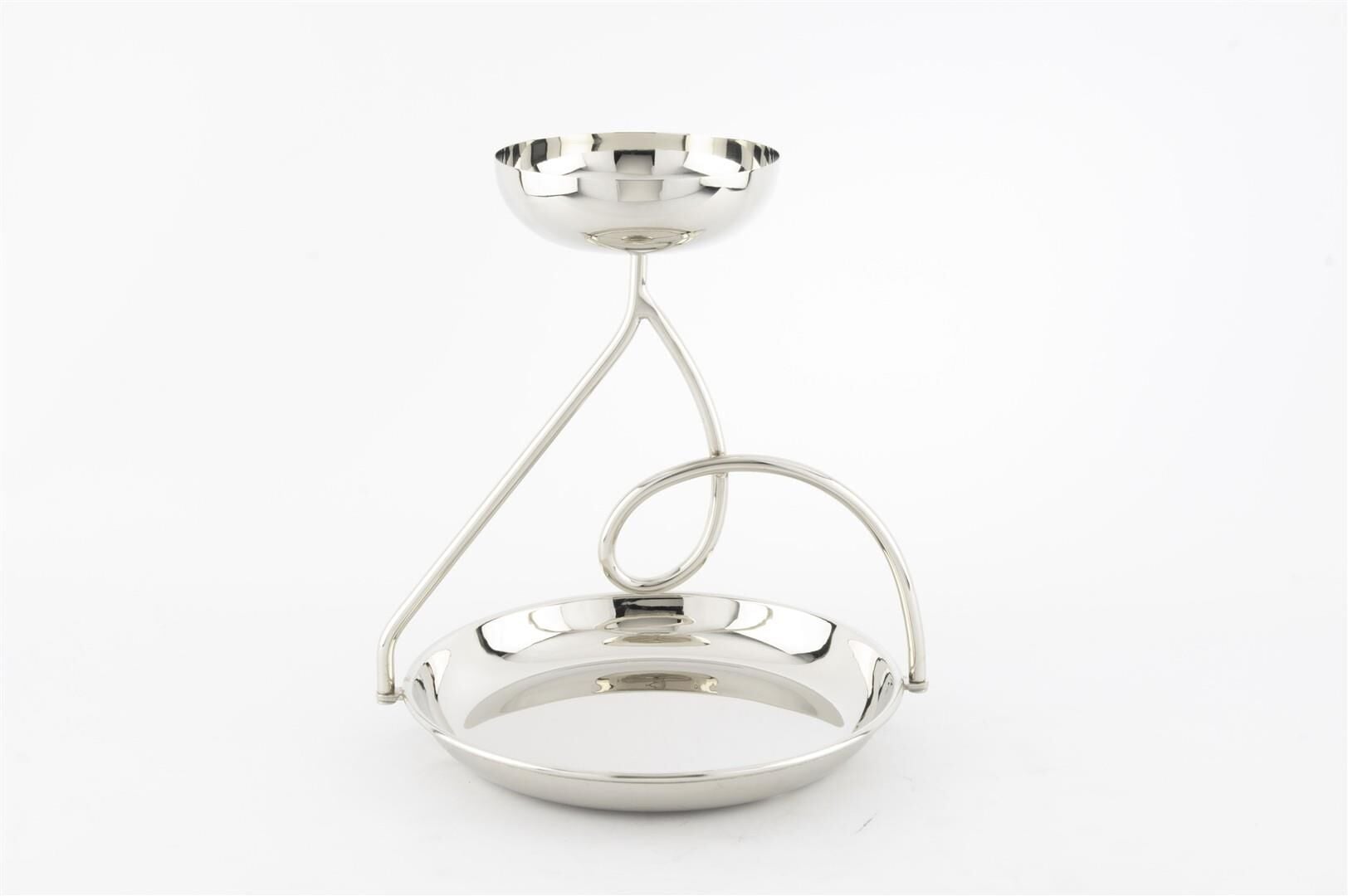 Silver 2 Katlı Sunumluk 21x26cm