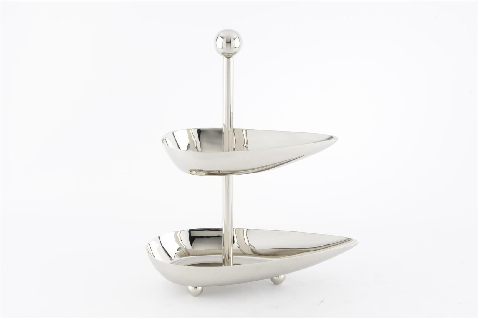 Silver Üçgen 2katlı Sunumluk 25x12x31cm