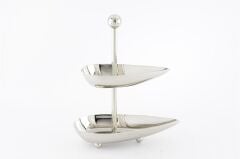 Silver Üçgen 2katlı Sunumluk 25x12x31cm
