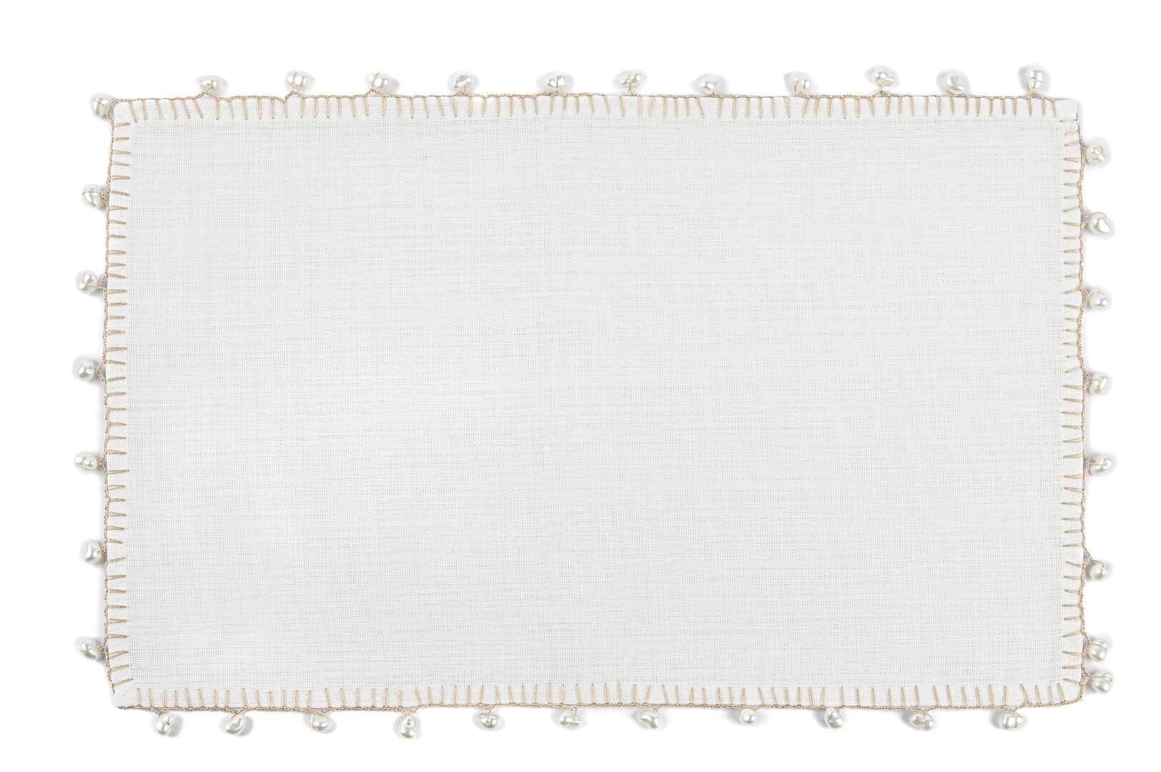 Perla Beyaz Tepsi Örtüsü 36x23