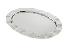Silver Camlı Tepsi 40x27cm