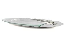 Silver Camlı Tepsi 40x27cm