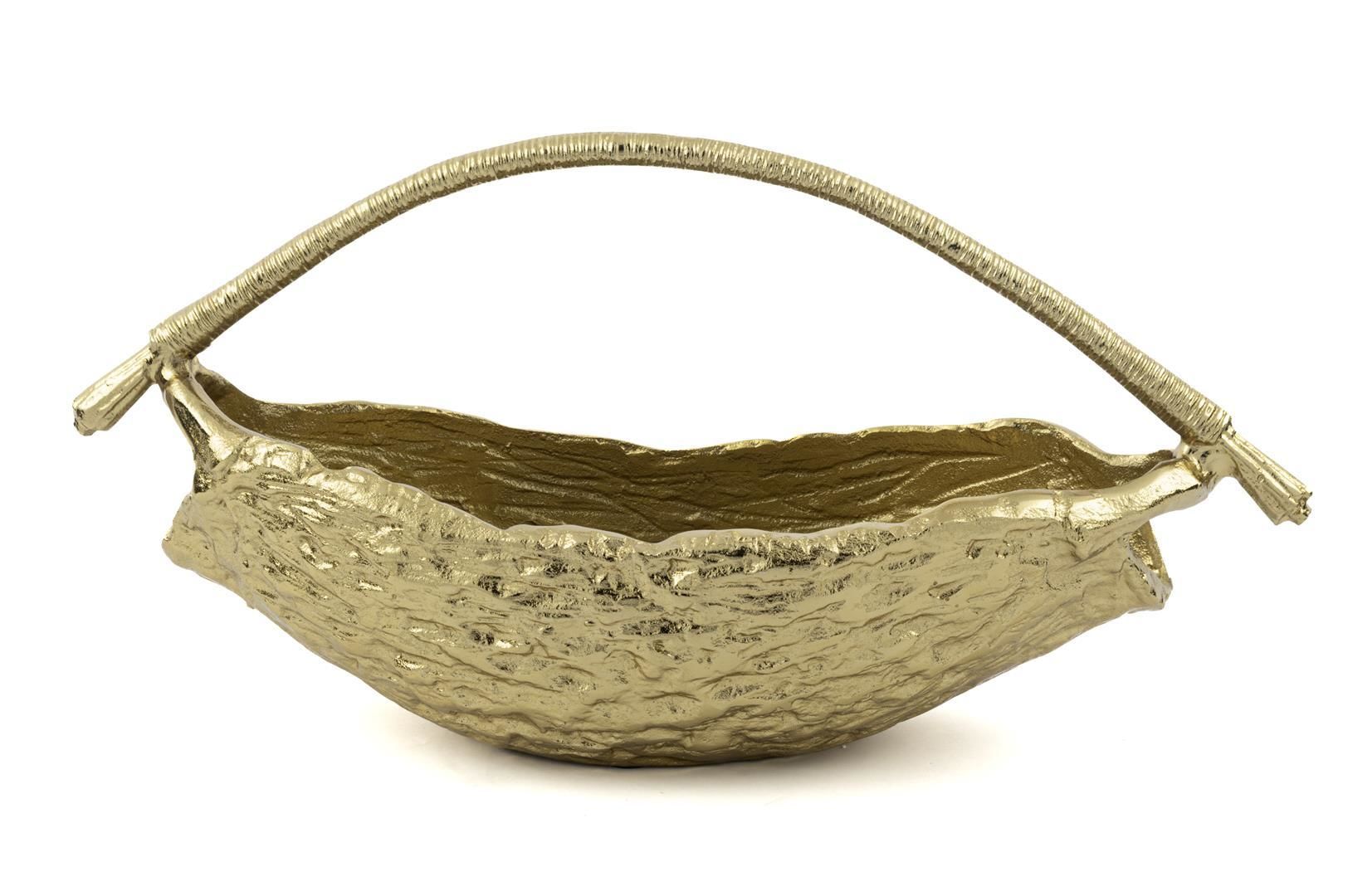 Gold Leaf Dekor Metal Kâse 52x18x25cm