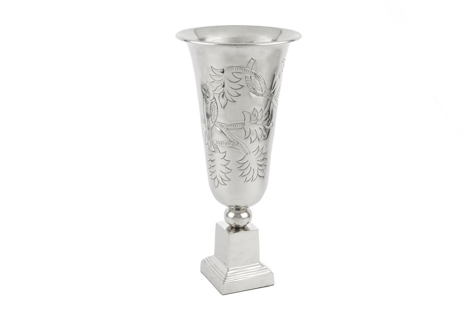 Silver Ayaklı Metal Vazo 21x45cm
