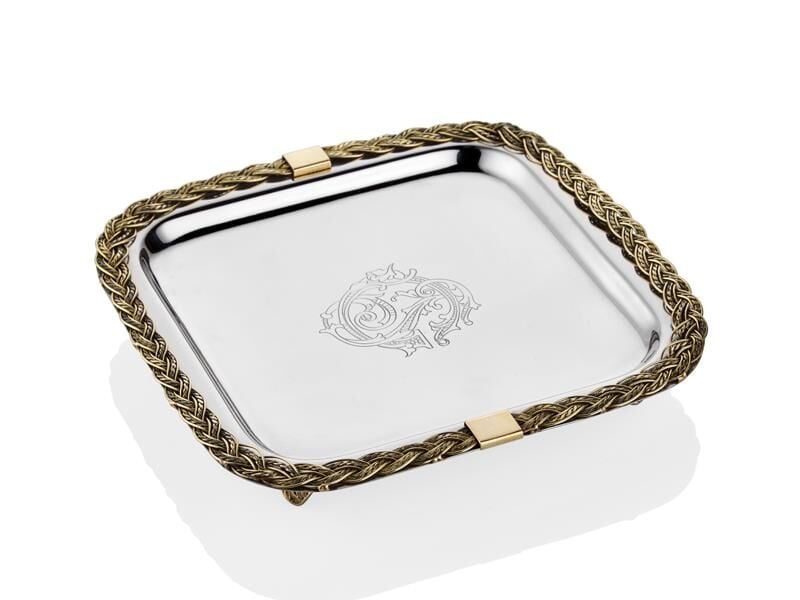 Black Pearl Halatlı Kare Tepsi 19x19x4 Cm