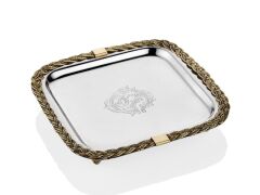 Black Pearl Halatlı Kare Tepsi 19x19x4 Cm
