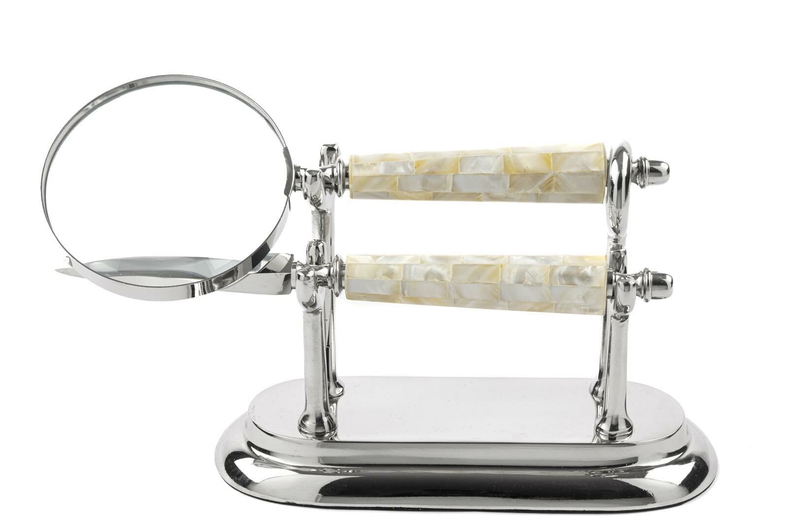 Gümüş Sedef Büyüteç Mektup Açıcı Set 28x10x14cm