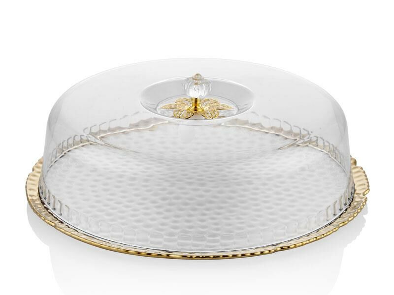 Hammered White Gold Kek Standı 30,5x30,5x9 Cm