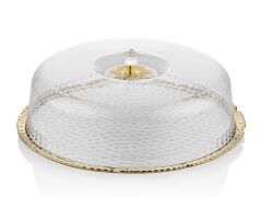 Hammered White Gold Kek Standı 30,5x30,5x9 Cm