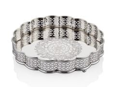 Jaali Gümüş Tepsi 26x25x4 Cm