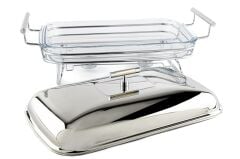 Perle Çelik Kapaklı Dikdörtgen Isıtıcılı Servis 47x25x19cm