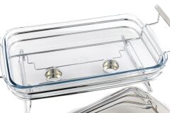 Perle Çelik Kapaklı Dikdörtgen Isıtıcılı Servis 47x25x19cm